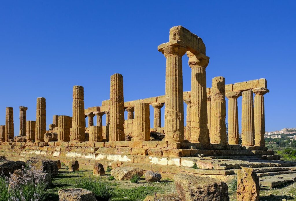 Explore the ancient Greek temple ruins at the Valley of the Temples, Sicily, an image for The Euthyphro Dilemma: Is Goodness What God Commands