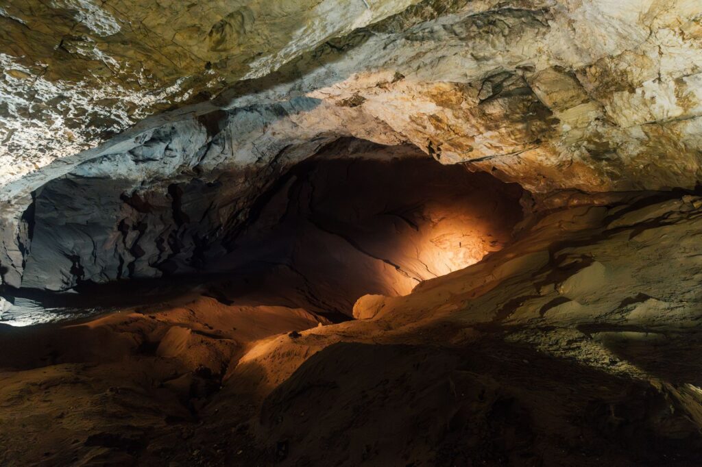 Explore the stunning rock formations inside a cave in New Athos, Abkhazia, an image for Was Muhammad Possessed? The First Revelation and the Pause