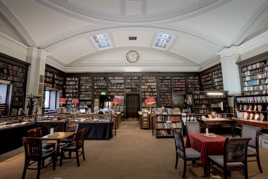 Explore the elegant and historic interior of a classic library in Manchester, England. Perfect for literature enthusiasts, an image for Enlightenment: Why Has Islam Not Had One
