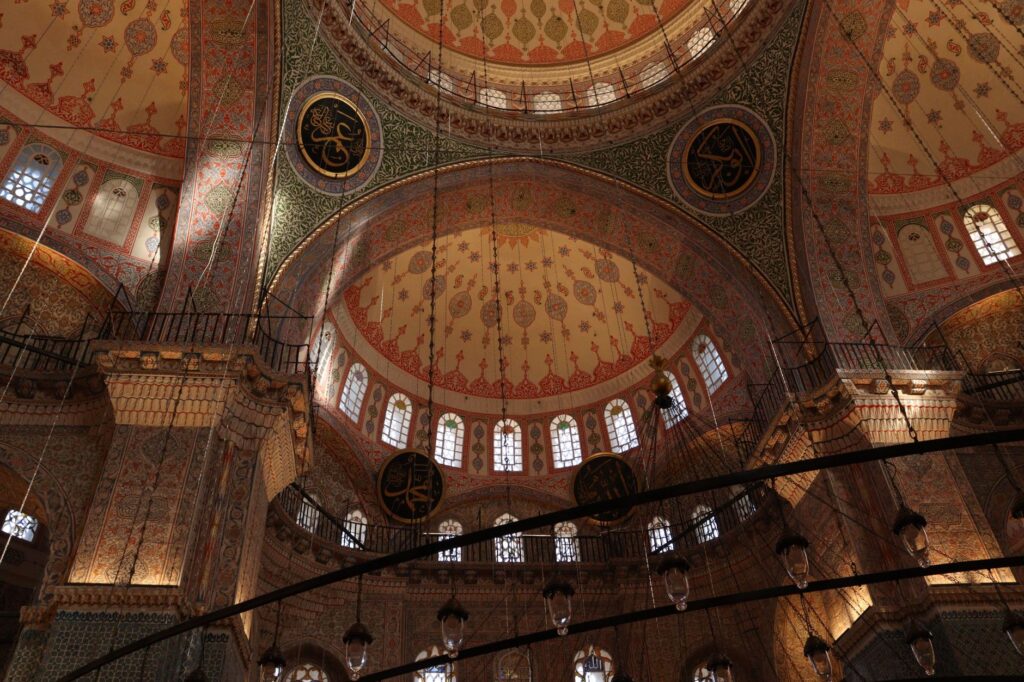 Intricate interior view of a historic mosque dome showcasing elegant Islamic architecture and design, an image for God Need Worship? If Not, Why Does the Quran Demand It