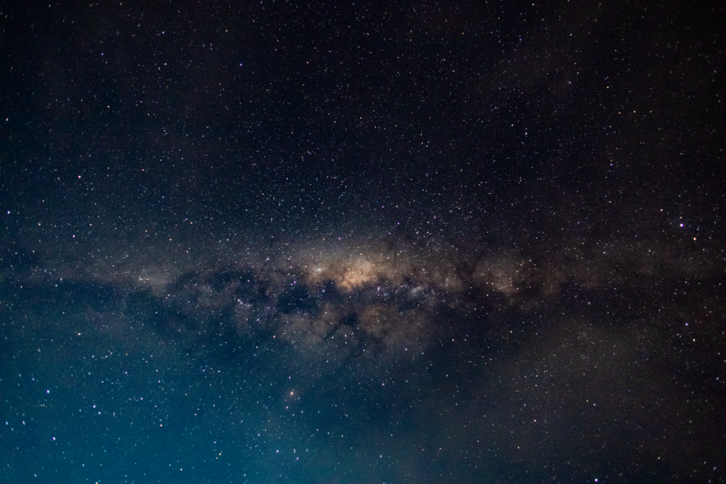 A breathtaking view of the Milky Way galaxy captured from Ephangweni, showcasing a clear, star-filled night sky.